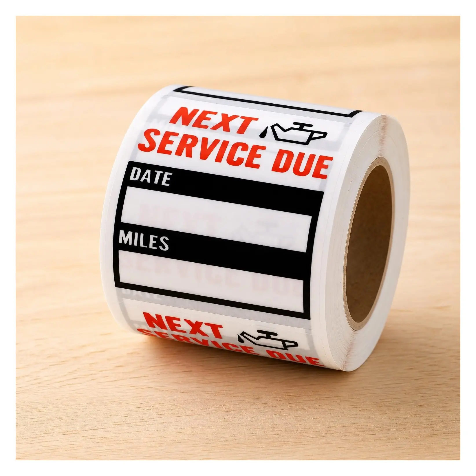 200pcs Transparent Oil Change/Service Reminder Stickers 2"x2" Premium Quality Clear PET Stickers (Black)Gift