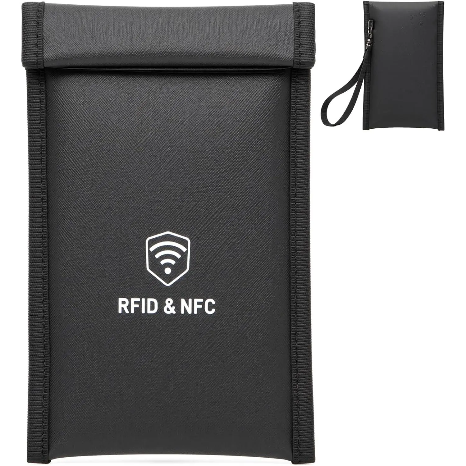 2 Pack Faraday Bags for Phones - [5G//WiFi/GPS] Signal Blocker, Fireproof  Anti-Scratch | Detachable Wrist Strap, RFID Blocking Anti- Pouch