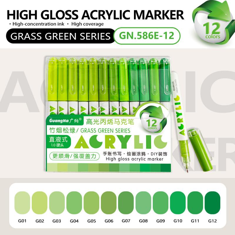 High Gloss Acrylic Markers,1mm Bullet Nib Acrylic Paint Pens Set,Bright Colors,Big Capacity ink,Wide Range of Uses,For Rock Painting, Canvas, Wood, Glass, Ceramic, Fabric, Plastic, Egg, Art Painting Supplies Kit #TOP PICKS