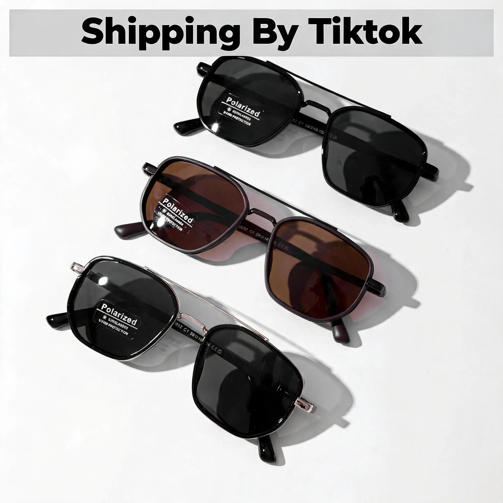 Retro Geometric Aviator Sunglasses for Women & Men, Trendy Double Bridge Metal Frame Shades, UV400 Protection Eyewear for Summer Vacation & Travel