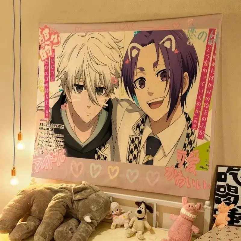 Manga Tapestry, Blue Lock Nagi Seishiro & Mikage Reo Wall Hanging Carpet for Bedroom Living Room