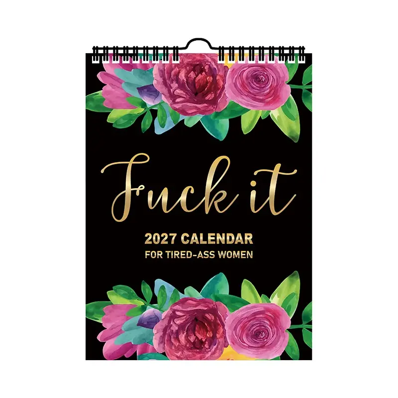 2027 Wall Calendar, 12-Month Monthly Planner with Habit Tracker, Dual Spiral Binding, Vintage Plant Pattern, Perfect Gift for Mom, Women, Colleagues, Teachers