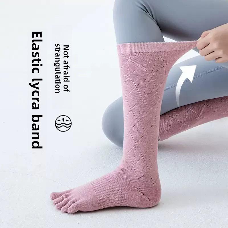 Five-finger yoga socks, professional non-slip stockings, autumn and winter calf socks, Pilates, sports fitness, dance, and compression socks