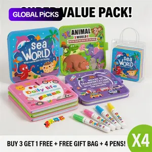 [B3G1 FREE] 🎁 2026 Water Coloring and Doodle Books for Toddlers - Mess-Free Reusable Magic Painting Set ✨4Pcs Reusable Magic Water Coloring Books for Toddlers - No-Ink Doodle Set, Best Travel Toy 2026, Creative Craft Kit