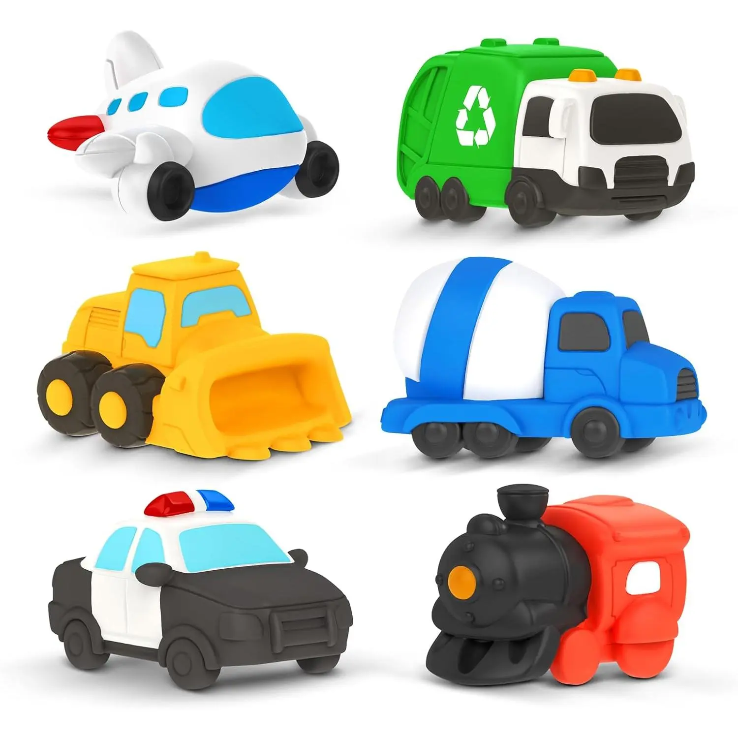 6 PCS Vehicle Floating Bath Toys Mold Free Infant Bath Tub Toys  12 Months - No Hole Bathtub Toys  Toddlers 1-3 Water Pool Toys  Baby Toddler Ages 1+