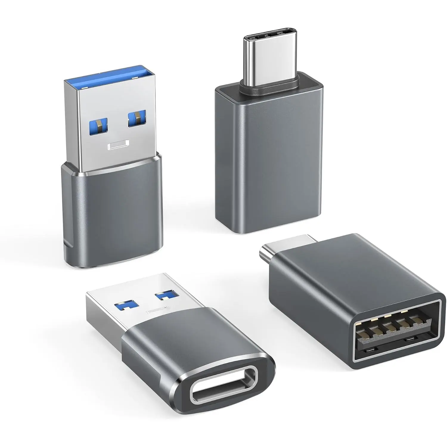 USB to USB C Adapter 4Pack USB 3.0 Type C OTG Charger Converter