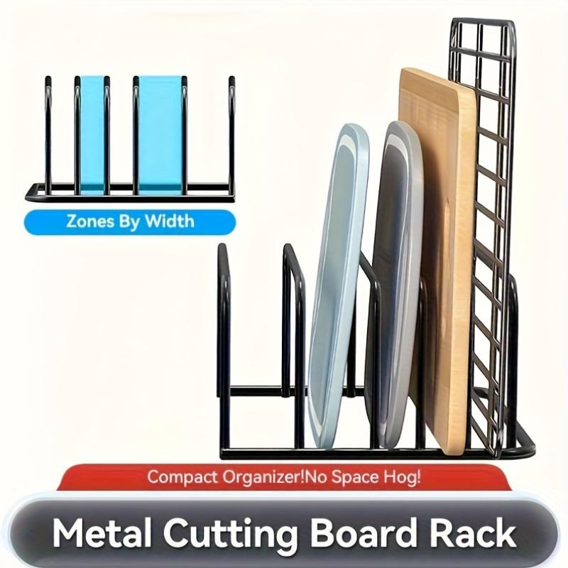 Metal Kitchen Storage Rack, Space Saving Countertop and Cabinet Organizer, Durable Cutting Board Holder, Compact Design for Home and Commercial Use