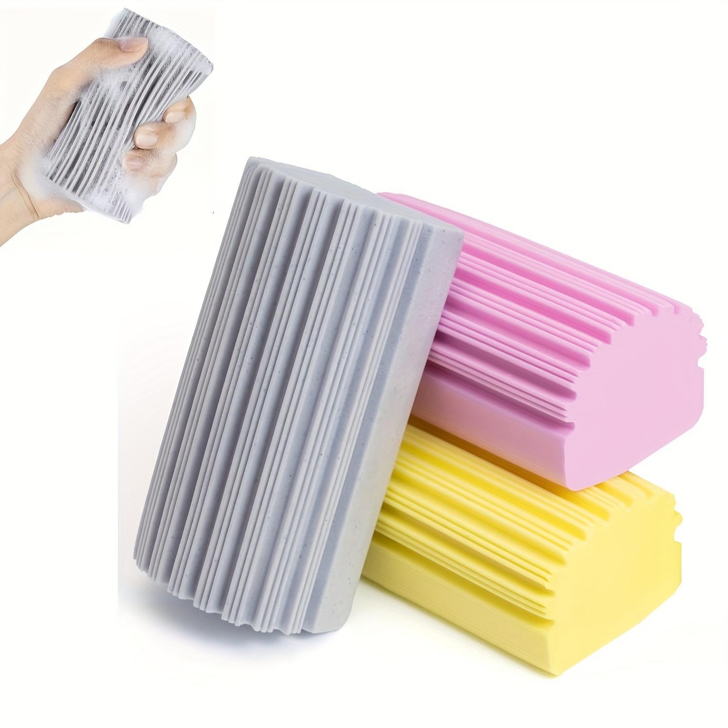 3pcs Damp Clean Duster Sponge, Sponge Cleaning Brush, Duster for Cleaning Blinds, Glass, Baseboards, Vents, Railings, Mirrors,Window Track Grooves and Faucets