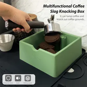 Silicone Espresso Knock Box, Quiet Non-Slip Coffee Puck Bin, Durable Barista Knock Box for Coffee Grounds, Universal Countertop Espresso Accessories, Barista Tools