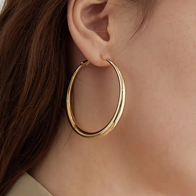 Gold And Silver Hoop Earrings Set For Women, Premium Stainless Steel Piercing Jewelry, Hypoallergenic And Lightweight Design, Versatile Ornament For Daily Wear And Holiday Gifting For Her