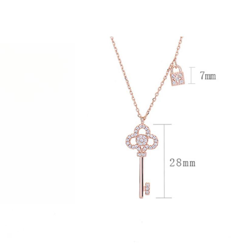 Women's Personalized Zircon Key Necklace Fashion Trendy Jewelry Holiday Gift