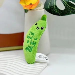 Plush Edamame Doll Cat Chew Toy Squeaky Molar Interactive Soft Stuffed Pet Doll Toy for Kitten Cats Indoor Pet Supplies