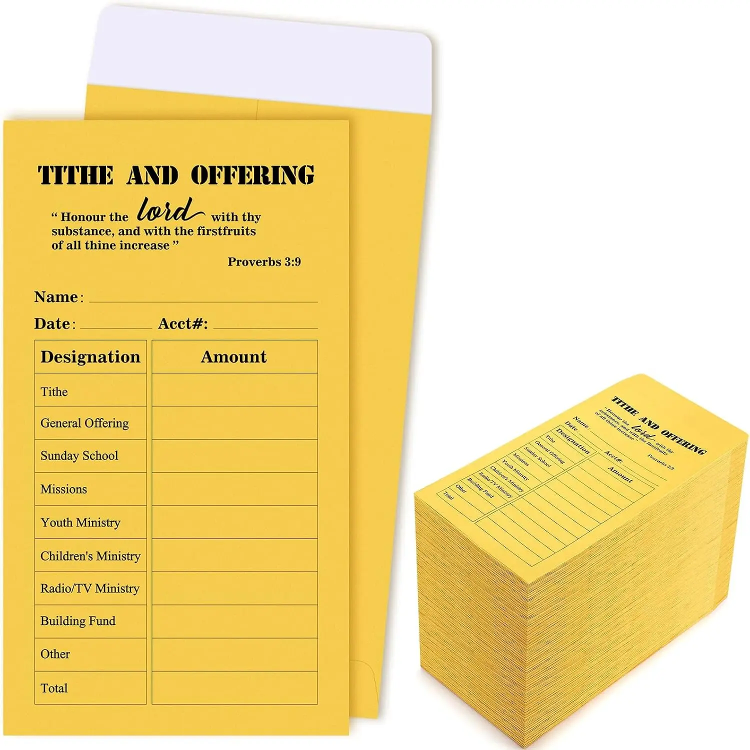 500 Pack Tithes and Offering Envelopes, 6.3 x 3.5 Inches - Church Donation Envelopes for Saving Money, Classic(Gift)