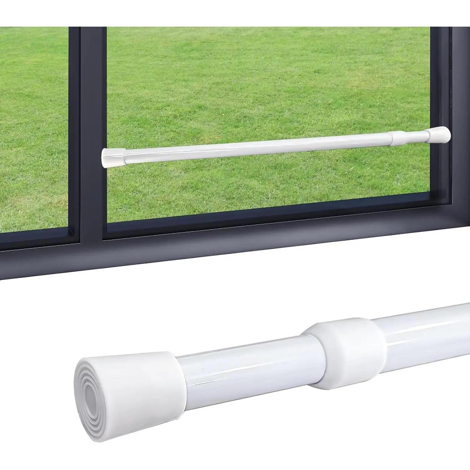 Adjustable Length Synthetic Window Lock Bar, Sliding Glass Door Lock Bar for Smooth Surfaces
