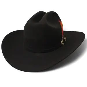 Texana Tombstone Sinaloa Style 20X with Feathers - Black