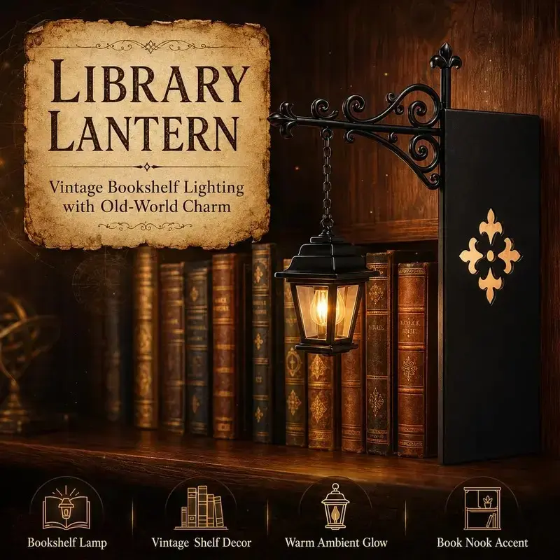 3-Pack Gothic Scroll Library Lanterns, Ambient Glow Bookshelf Lamps for Indoor Use, Cozy Mini Hanging Decorative Lamp, Warm LED Nightlight, Halloween Festive Home Supply