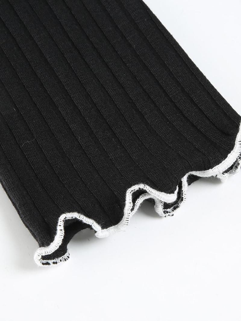 Women's Colorblock Ribbed Scoop Neck Dress, Casual Classy Elegant Minimalist Long Sleeve Short Dress for Summer, Fashion Lady Dress for Daily Wear, Bodycon Dresses, Womenswear, Date Night Dresses, Formal Elegant Dress, Bodycon Smooth Dress