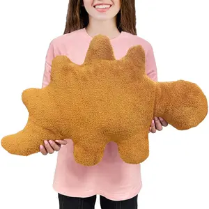 Dino Nugget Pillow Large, Funny Chicken Nugget Plushie Birthday Gift, Dino Decorative Throw Pillow for Room Decor, Dinosaur Stuffed Animal Idea Birthday Gift for Teens and Adult
