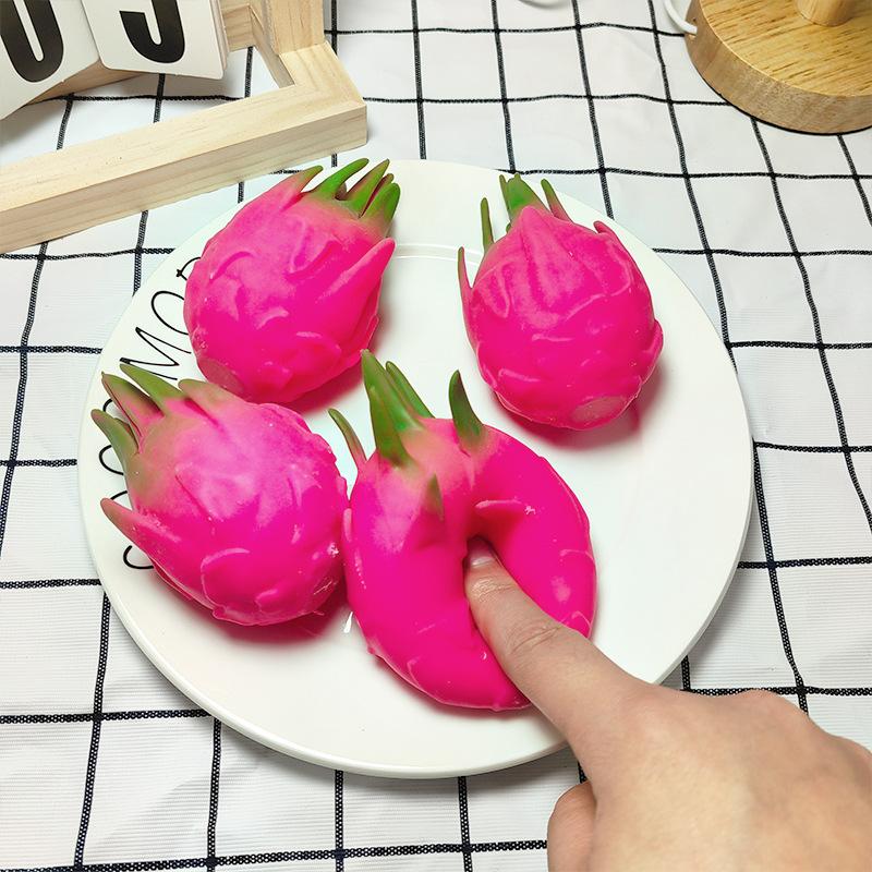 Funny Decompression Vent Dragon Fruit Squeeze Ball Gift Squishy Squeeze Stress Reliever Fidget Sensory Toy Simulation Fruit Food