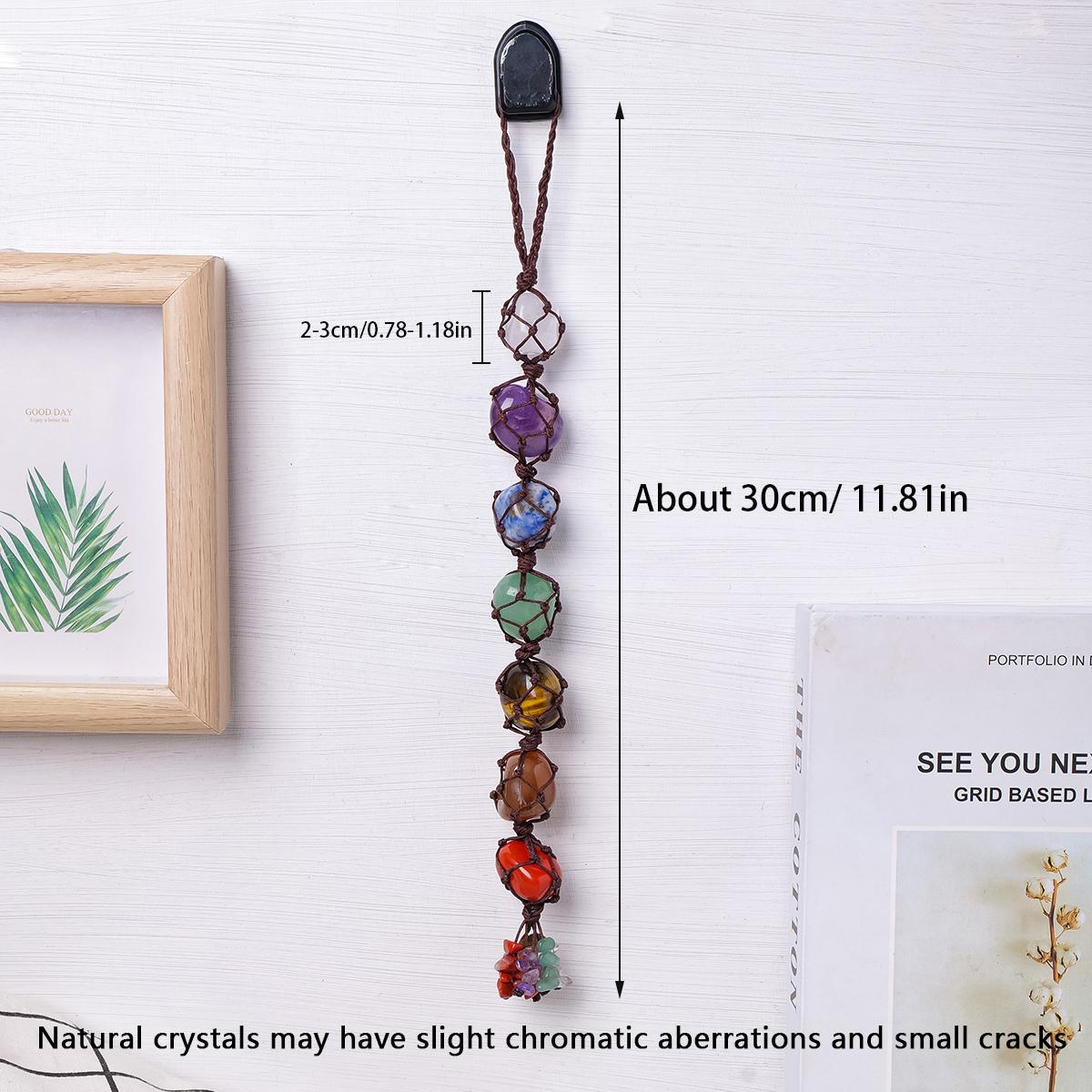 Natural Crystal Chakra Pendant, Chakra Healing Crystals, Tumbled Healing Stone for Car & Home Decor, Universal Design, Happiness Meaning, Ideal Gift