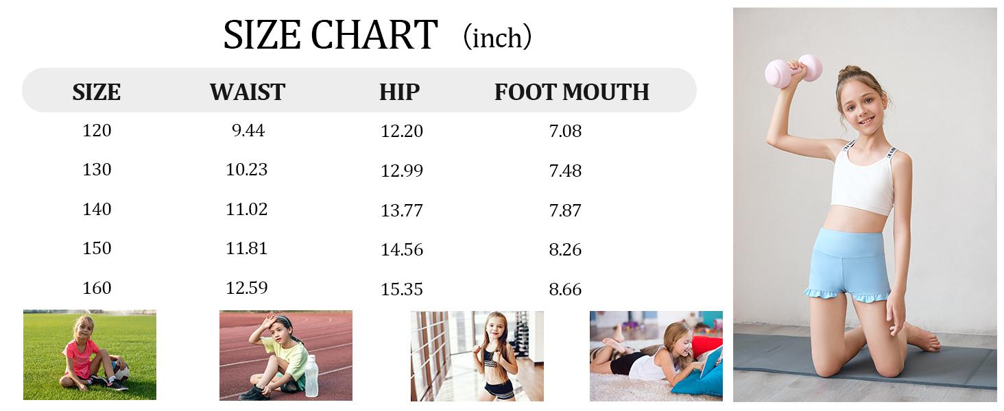 Girls Athletic High Waisted Ruffle Shorts - Comfy Yoga Dance Workout Gymnastics