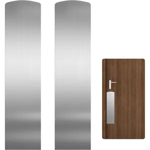 2 Pcs 4" x 16" Door Scratch Protection Plate Stainless Steel Self Adhesive Push Plate Kickplate for Interior Exterior Doors Brushed Nickel
