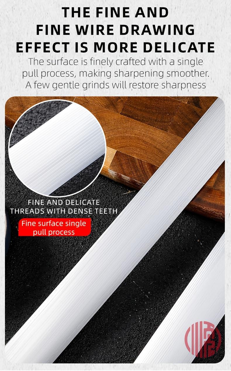 2025 New Design Oversize Flat Sharpener Steel Heavy-Duty Honing Rod, 12-Inch (35mm Wide), No Electricity Needed-Durable Metal Construction- for Home, Restaurant, Commercial Kitchens, Sharpening Tool, Ergonomic ABS Handle, Sturdy Construction