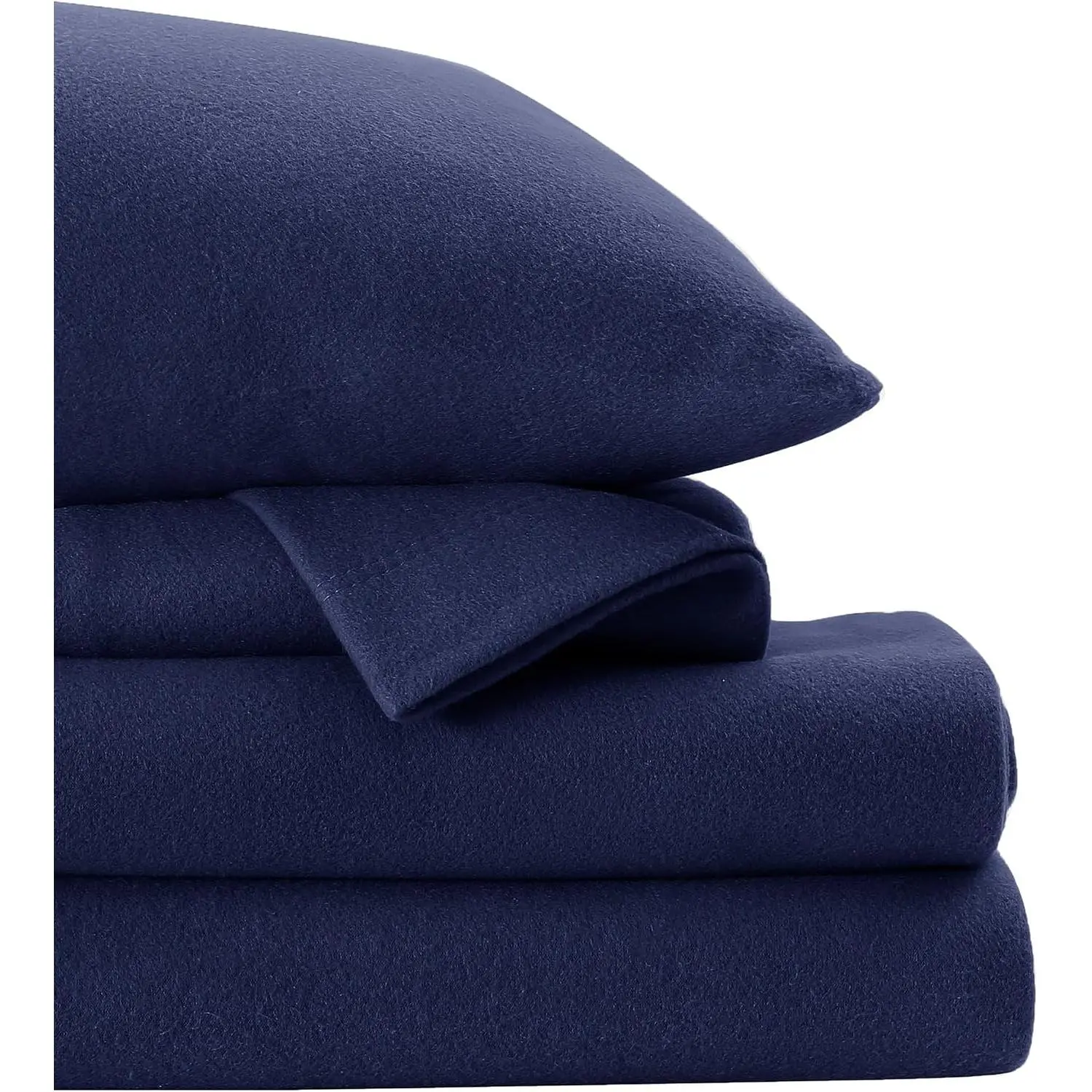 Fleece Sheet Set Full, Soft Plush Bed Sheets, 4-, Dark Blue |   fleece, plush  both sides for winter warmth; low-shedding, -resistant, 15-inch pocket, machine washable