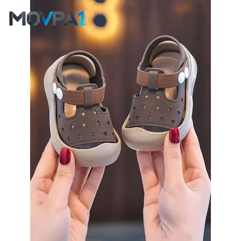 MOVRA1 2026 Baby Toddler Kids Soft Sole Velcro Casual Beach Shoes, Baby Walking Shoes, Unisex Minimalist Plain Sandals, Soft Soled Shoes, PVC Material, Less Than Ankle Height