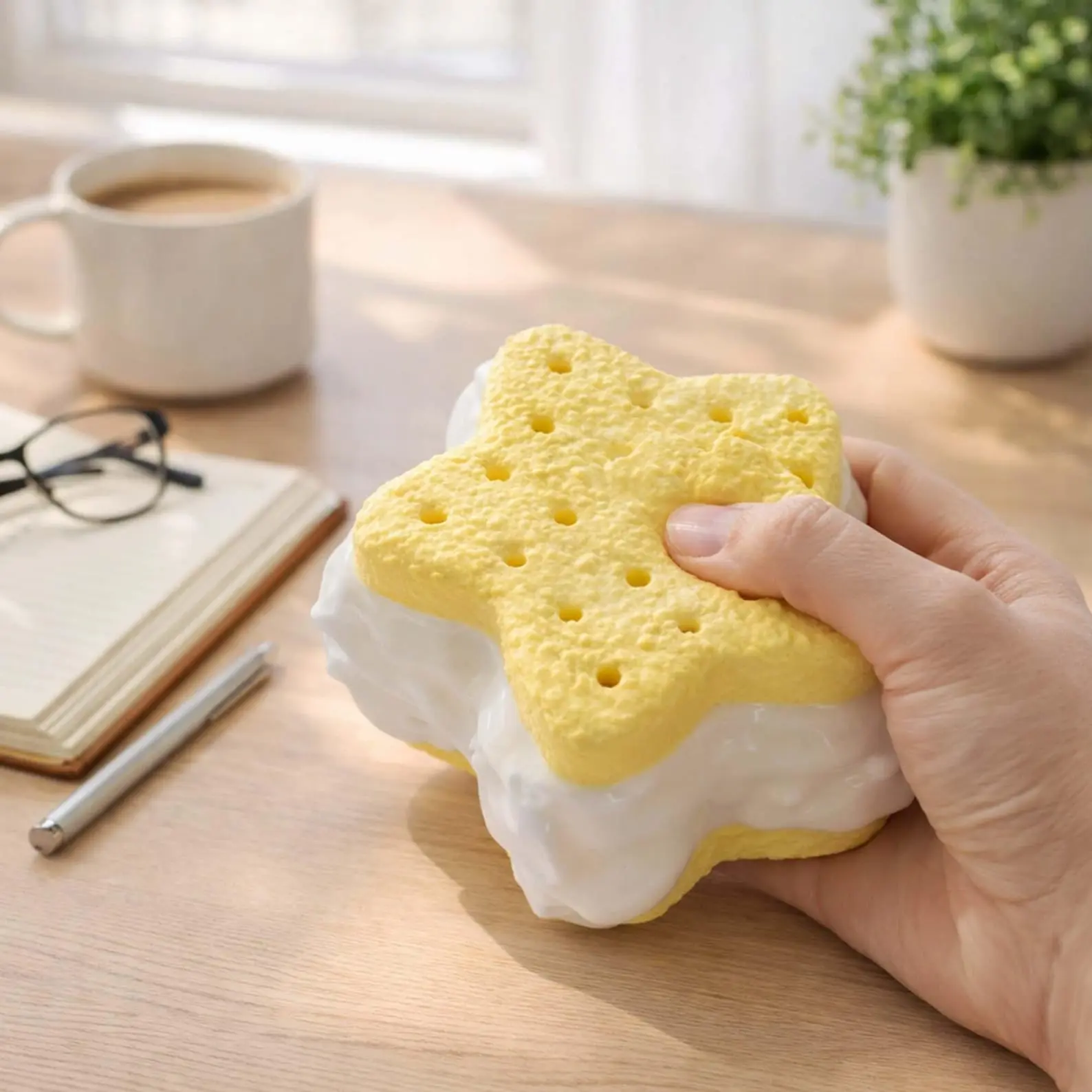 Star Cookie Squishy | Handmade Slow Rise Silicone - Taba Squishy Dessert