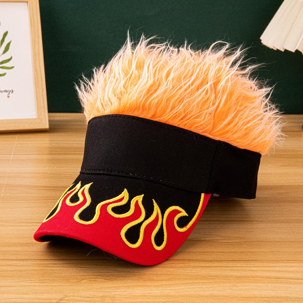 2026 New Flame Pattern Baseball Cap Embroidered Patch Design Multicolor Fluffy Faux Fur Hat