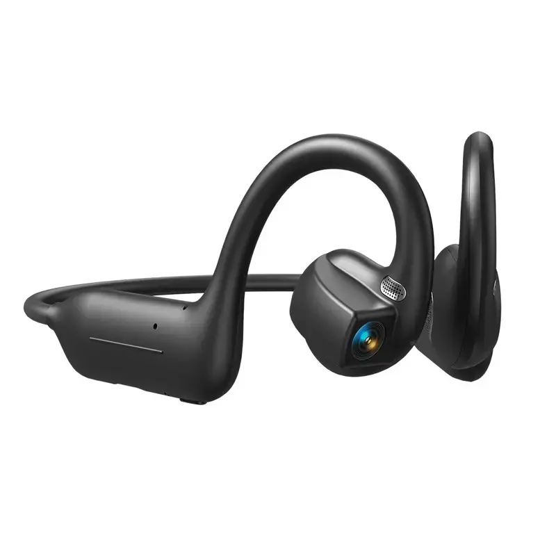AI camera headset, compatible with Bluetooth, with photography function, open ear sports audio, Bluetooth calling, music and artificial intelligence translation, supporting photo/video/recording, voice wake-up, AI translation
