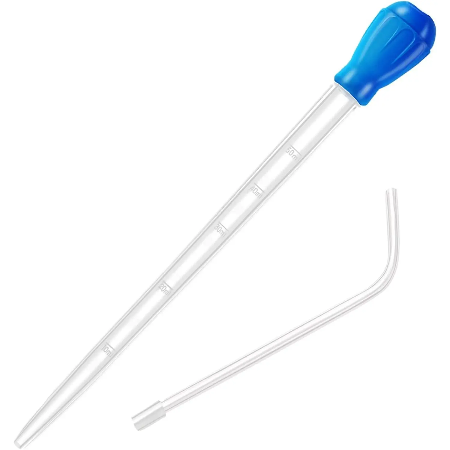 27.7IN Extra Long Turkey Baster for Aquarium Coral Fish Feeder,Blue | 50ml Plastic Turkey Baster Long , Siphon for Fish  Water Changer, Reef Coral  Spot Feeder
