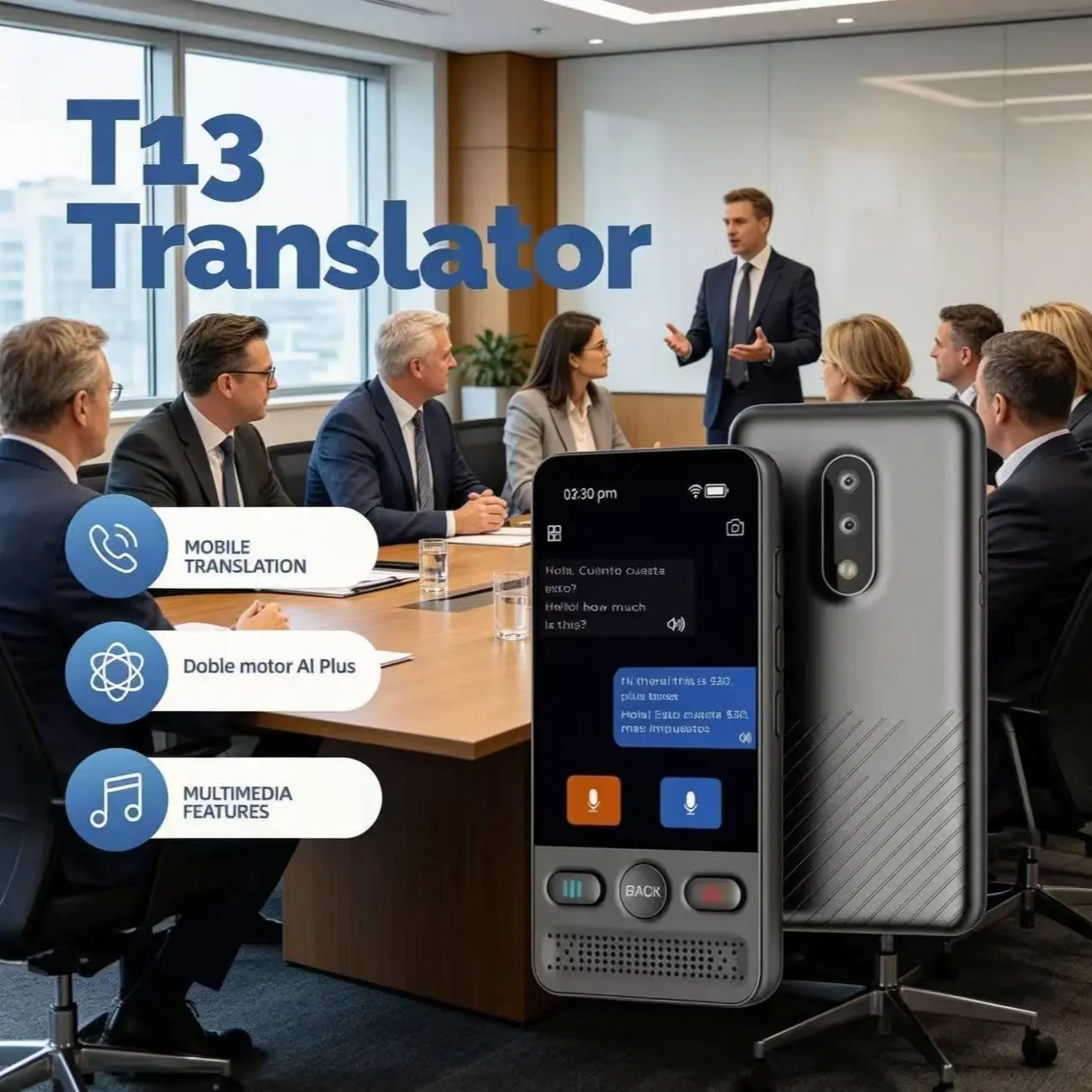 T13 Smart Offline Translator For Foreign Trade Multi Country Language Device Real Time Voice Interpreter For Cross Border Travel Business