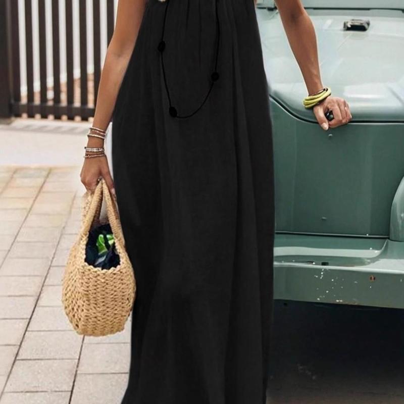 2026 New Arrival Women’s Backless Spaghetti Strap Loungewear Dress | Loose-Fit Cozy Home Essential