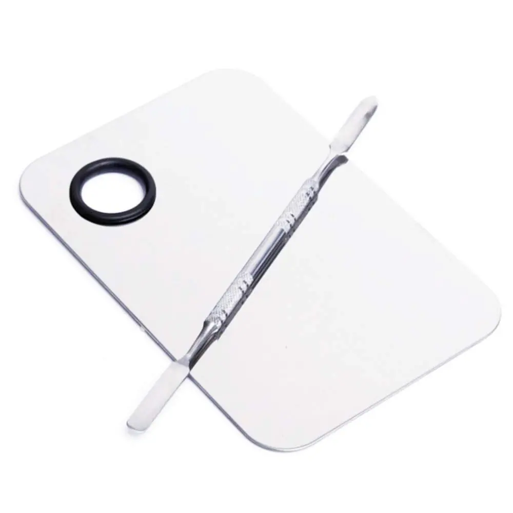 Stainless Steel Cosmetic Makeup Palette, Professional Cosmetic Mixing Spatula, Makeup Artist Tool, Color Cream Mixing Palette for