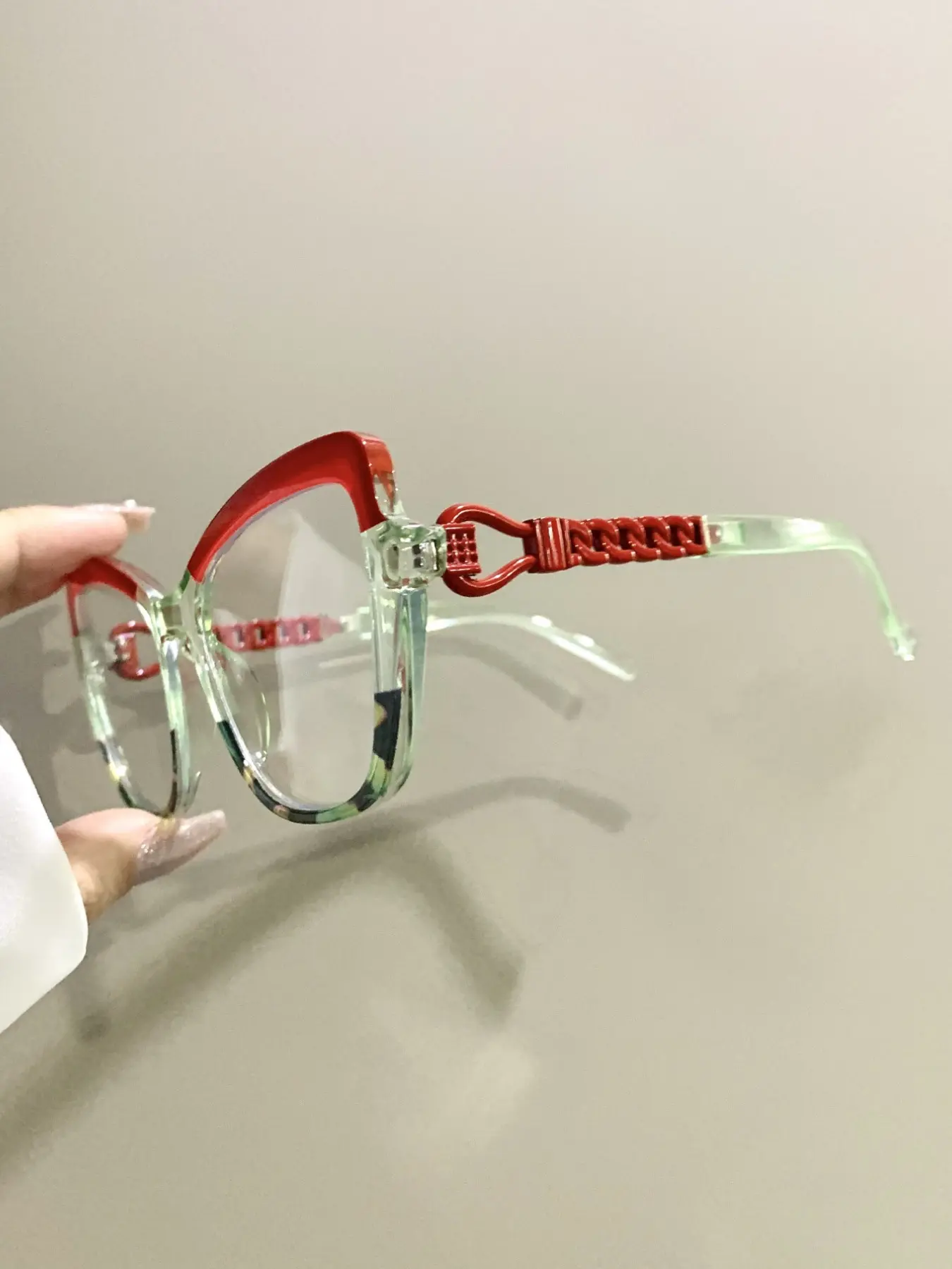 Large Cat-Eye Eyeglasses, Fashionable Frames Glasses, Patchwork Colorful Retro Y2K Style Glasses, Novelty Metal Hollow Frame Legs Eyeglasses for Men and Women