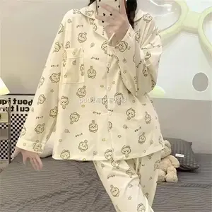 Chiikawa Cartoon Women's Pajamas Set Hachiware Usagi Pajamas Spring and Autumn Long-Sleeved Trousers Cute Student Home Wear Set