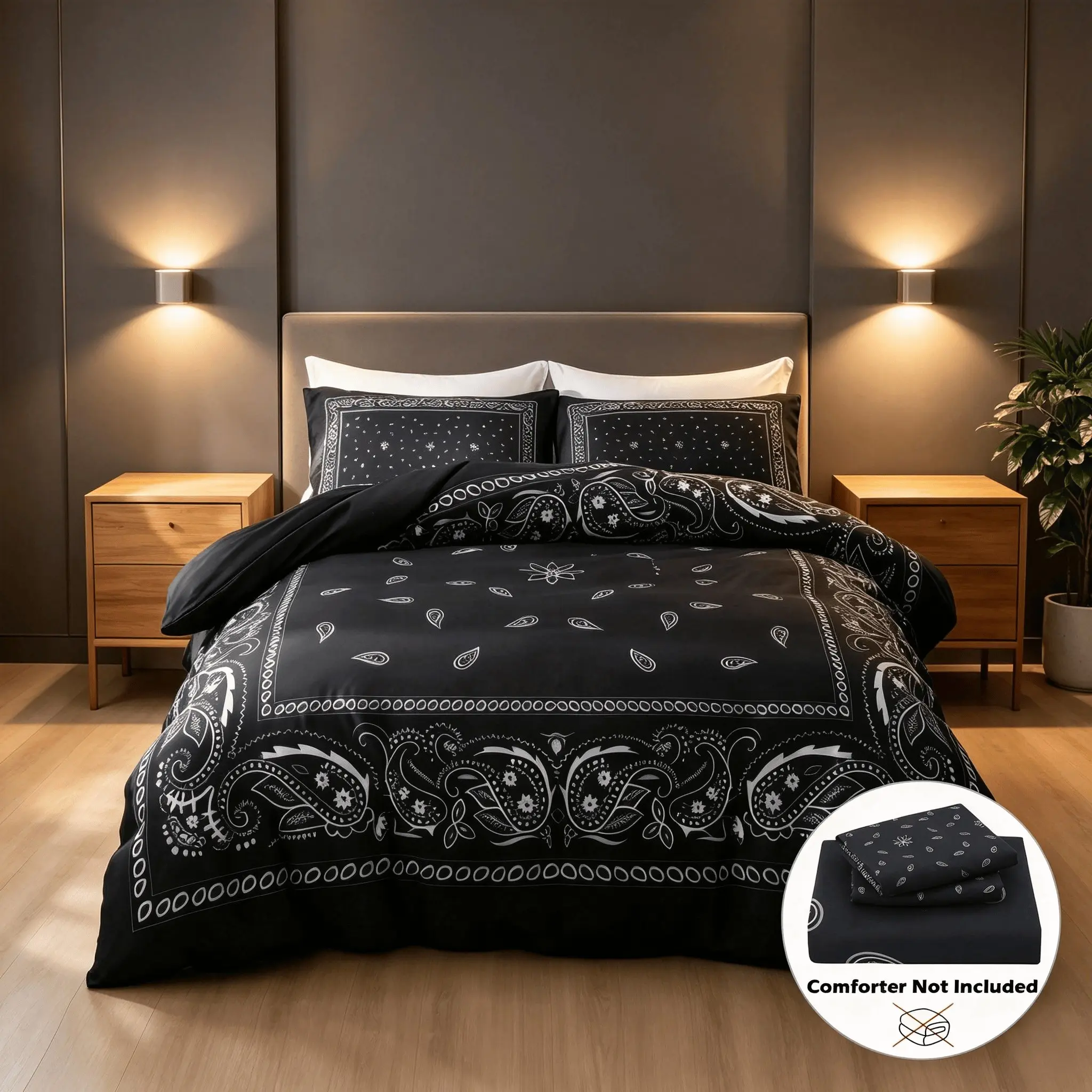 Paisley Bedding Set, Comfy Bedding Set, 3 Piece Sheet Set (1 Duvet Cover + 2 Pillowcases), Soft Comfortable, Suitable for Bedroom, All Seasons Valentine's Day Gift