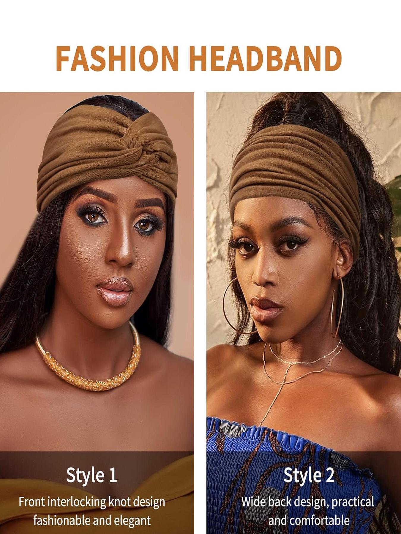 Solid Color Wide Hair Band, Boho Style Hair Accessories for Women & Girls, Minimalist Headwear Suitable for Thick Hair, Chic Headbands