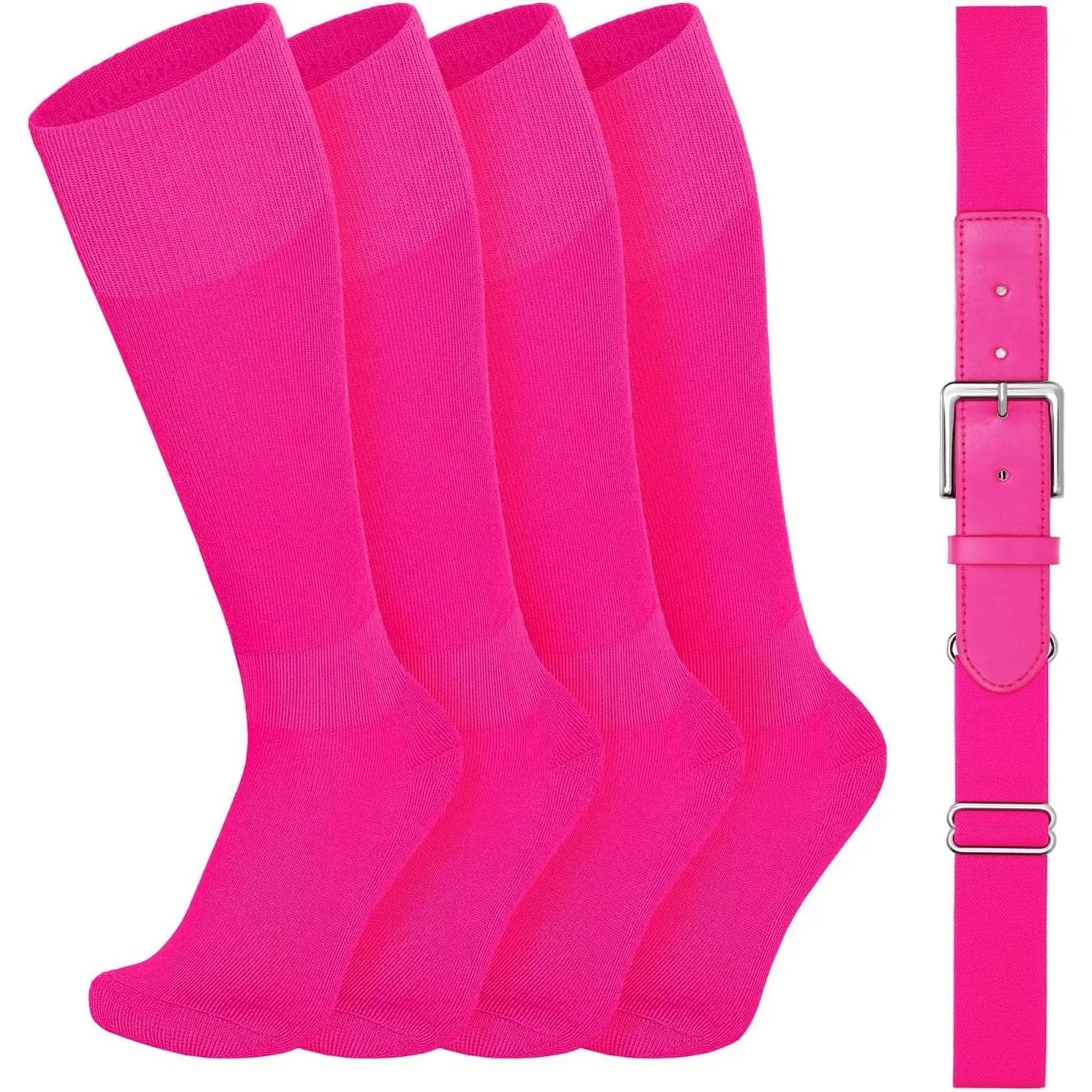 Youth Baseball Belt and Socks Combo, Elastic Softball Belts and Socks for Boys and Adults (2 Pairs of Socks & 1 Belt)(Gift)