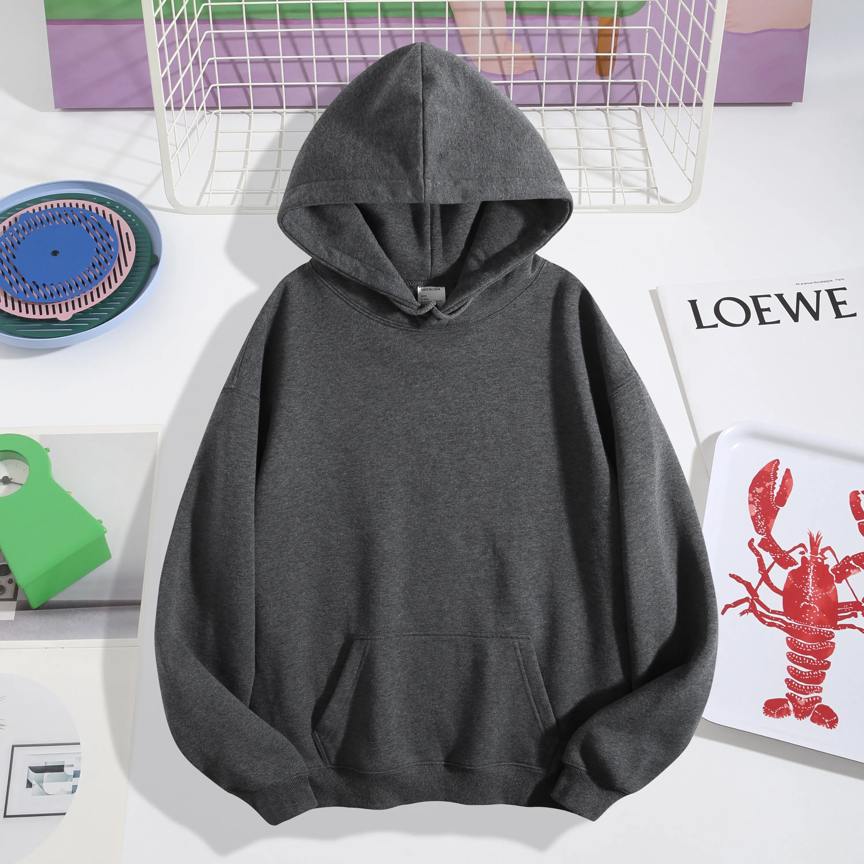 Unisex Oversized Custom Pullover Hoodie, Fleece Lined DIY Your Own Design, Fade Resistant Print Perfect for Team Uniform Family Matching Holiday Gifts