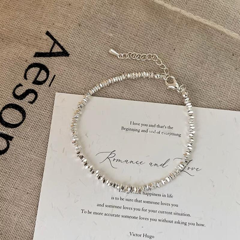 Silver Chip Baroque Pearl Bracelet for Women | Trendy Stackable Beaded Hand Accessory | Light Luxury Unique Delicate Daily Wear Hypoallergenic Plated Matching