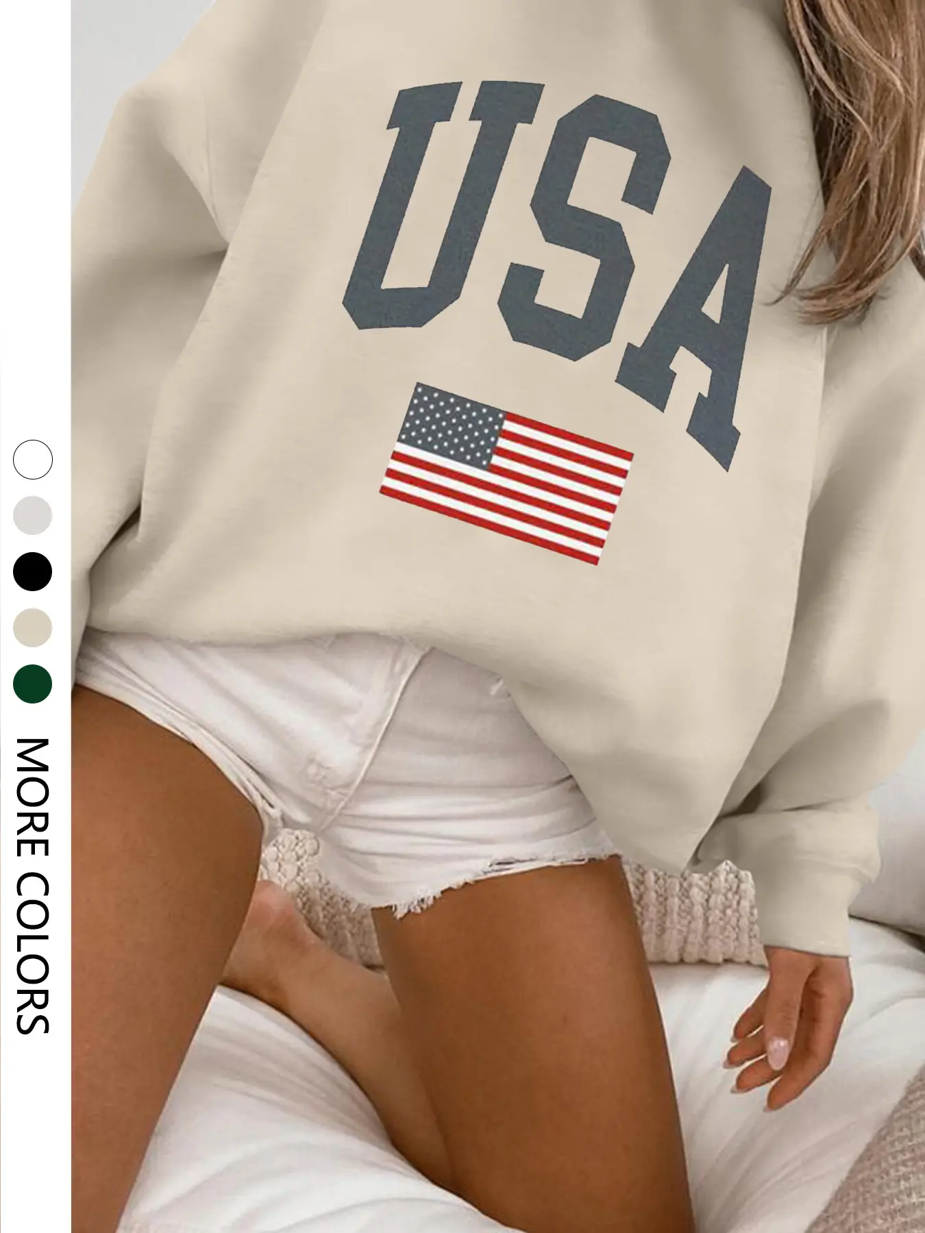 Women's Casual Letter Print Pullover Sweater, Drawstring Drop Shoulder Design, Perfect Layering Choice for Spring & Fall, Sweatshirts