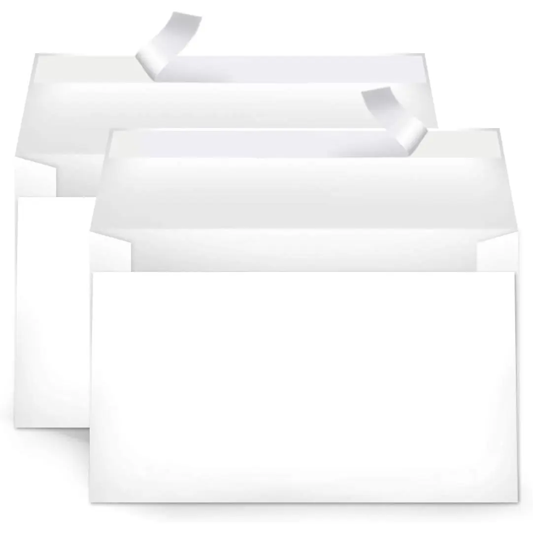 A9 Paper Mailing Envelopes, Peel & Seal, No Licking, 5-3/4 x 8-3/4 Inches, White, 100-Pack