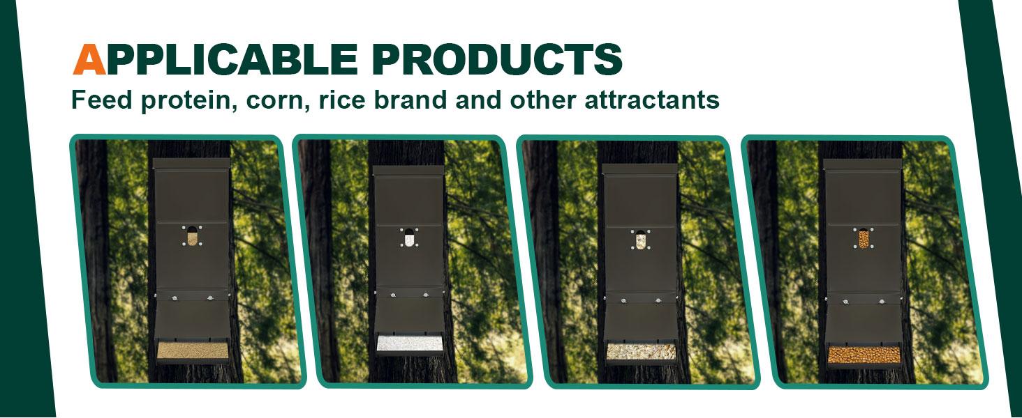 Livestock Feeder with Waterproof Cover and Mounting Straps, Hanging Deer Gravity Feeder, Steel All Seasons Feeders Portable Livestock Feeder with Waterproof Cover and Mounting Straps, Hanging Deer Gravity Feeder, Steel All Seasons Feeders Portable