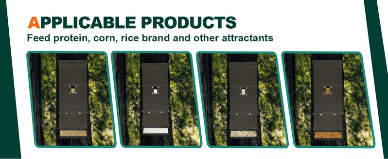 Livestock Feeder with Waterproof Cover and Mounting Straps, Hanging Deer Gravity Feeder, Steel All Seasons Feeders Portable