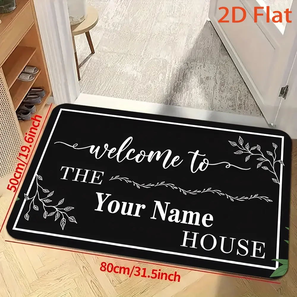 Customizable Polyester Door Mats - Soft, Non-Slip, Easy-to-Maintain, Personalized Text/Design Option, Ideal Holiday Gift for DIY Home Decor Enthusiasts