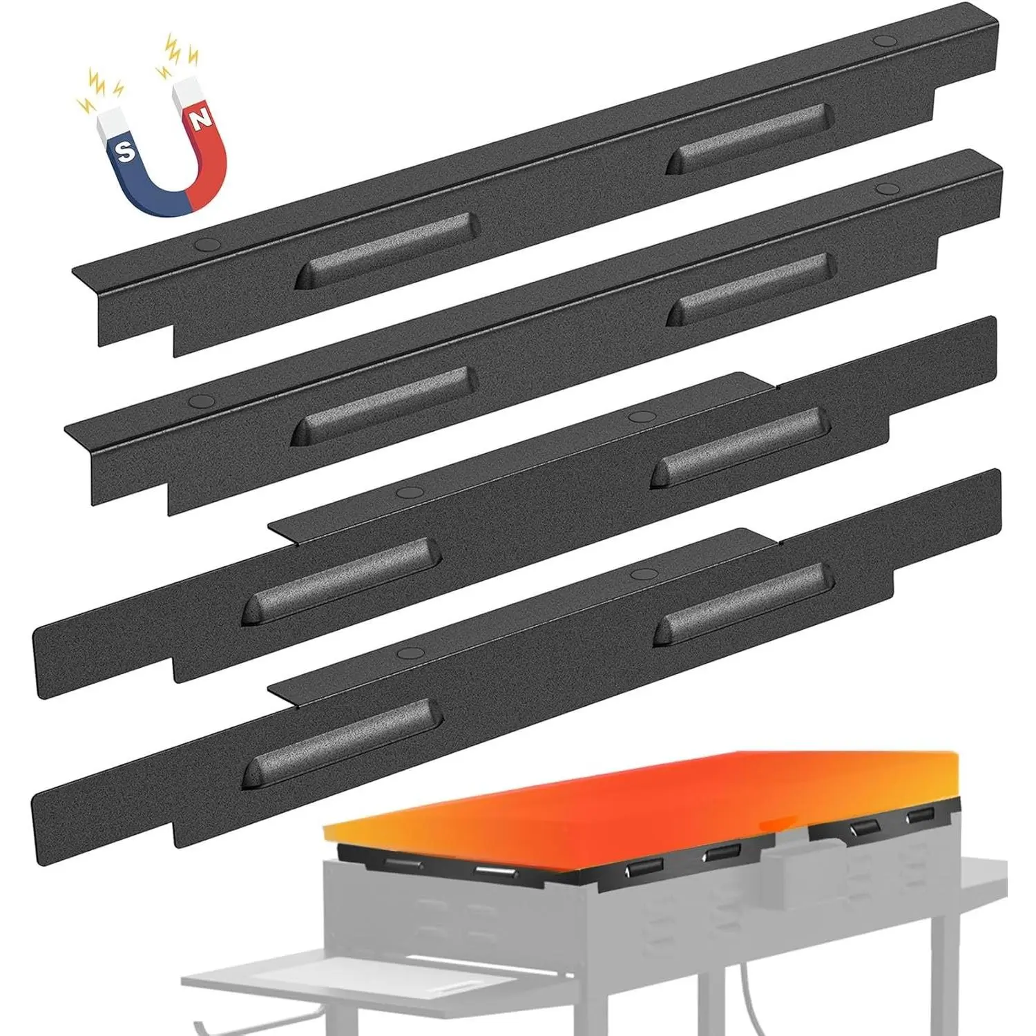 Magnetic Wind Guards for Blackstone 36 Inch Griddle Accessories - Upgraded Heavy Duty Wind Screens & Heat Shield for Side Table, Even Heating & Propane Saver - Fits Hood, Lid, Rear Grease Cup, 4Pcs