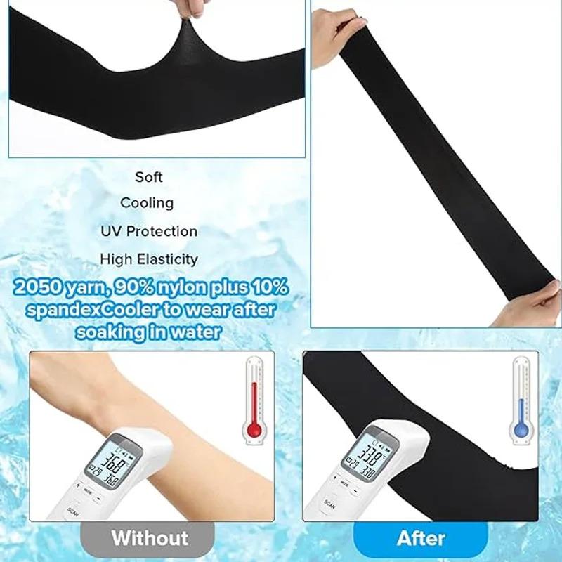 Ice Silk Sun Protection Sleeves Nylon Material UPF 50+ High Breathability 99% UV Block Cycling Sports Arm finger save goalkeeper gloves